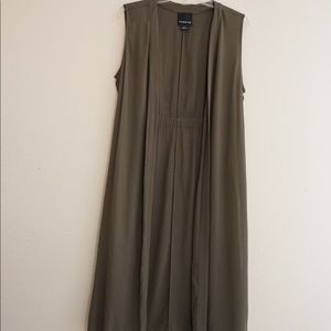 Olive colored long vest